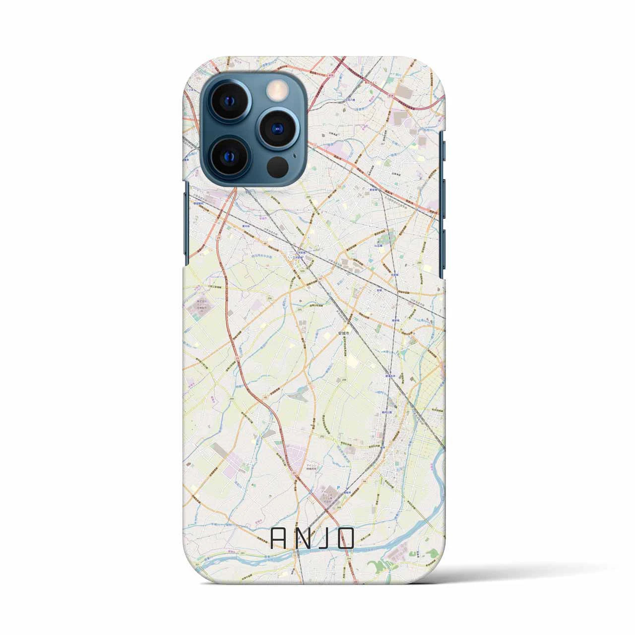 【安城（愛知県）】地図柄iPhoneケース（バックカバータイプ）