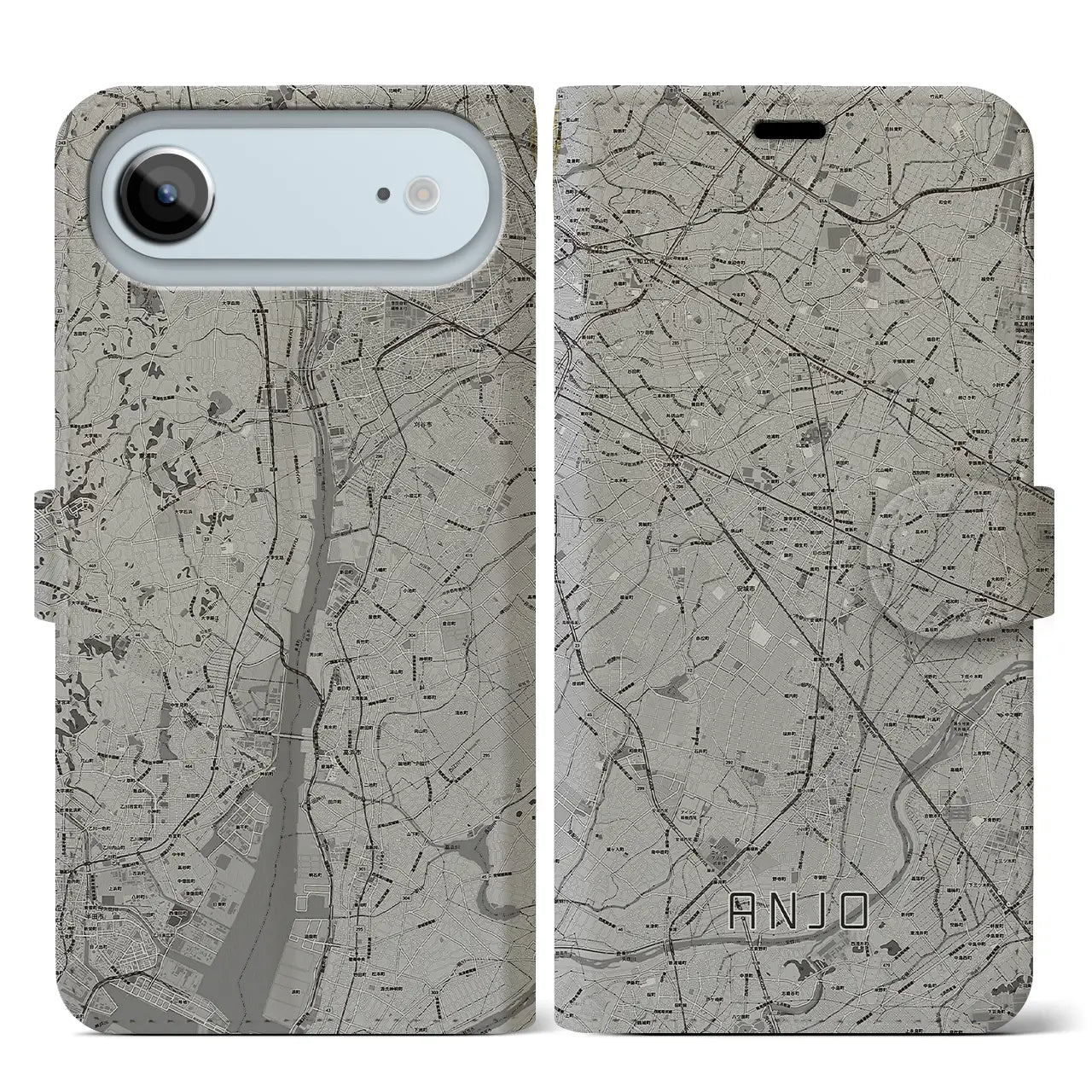 【安城（愛知県）】地図柄iPhoneケース（手帳タイプ）