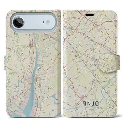 【安城（愛知県）】地図柄iPhoneケース（手帳タイプ）