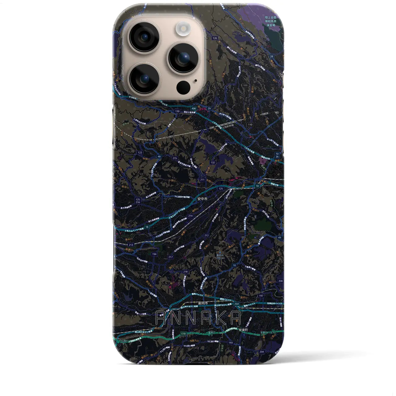 【安中（群馬県）】地図柄iPhoneケース（バックカバータイプ）