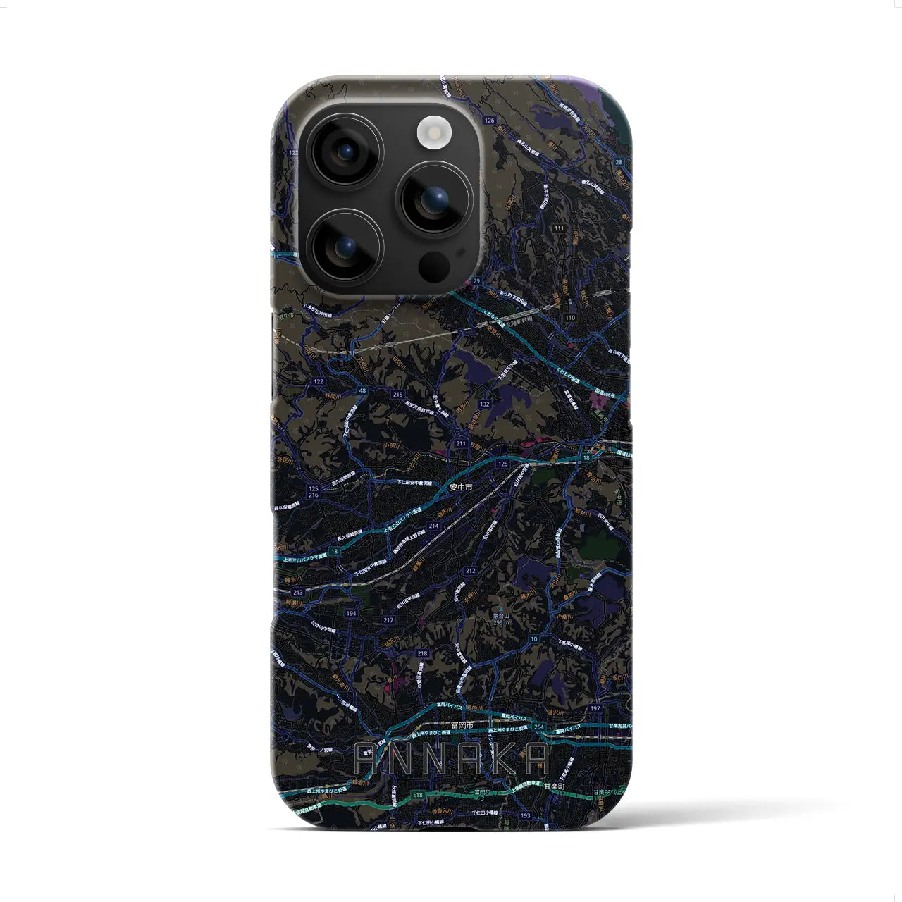 【安中（群馬県）】地図柄iPhoneケース（バックカバータイプ）
