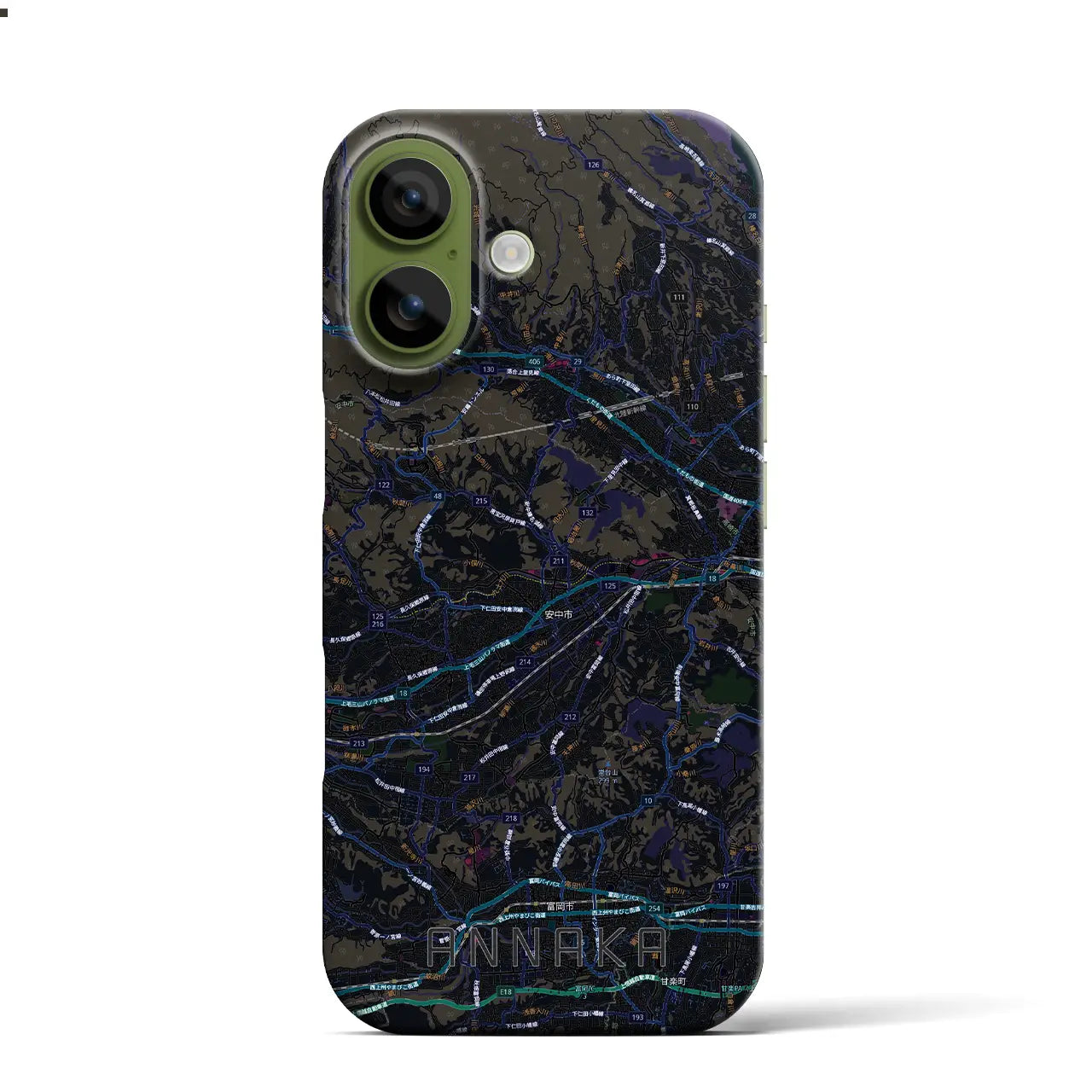 【安中（群馬県）】地図柄iPhoneケース（バックカバータイプ）