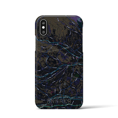 【安中（群馬県）】地図柄iPhoneケース（バックカバータイプ）ブラック・iPhone XS / X 用