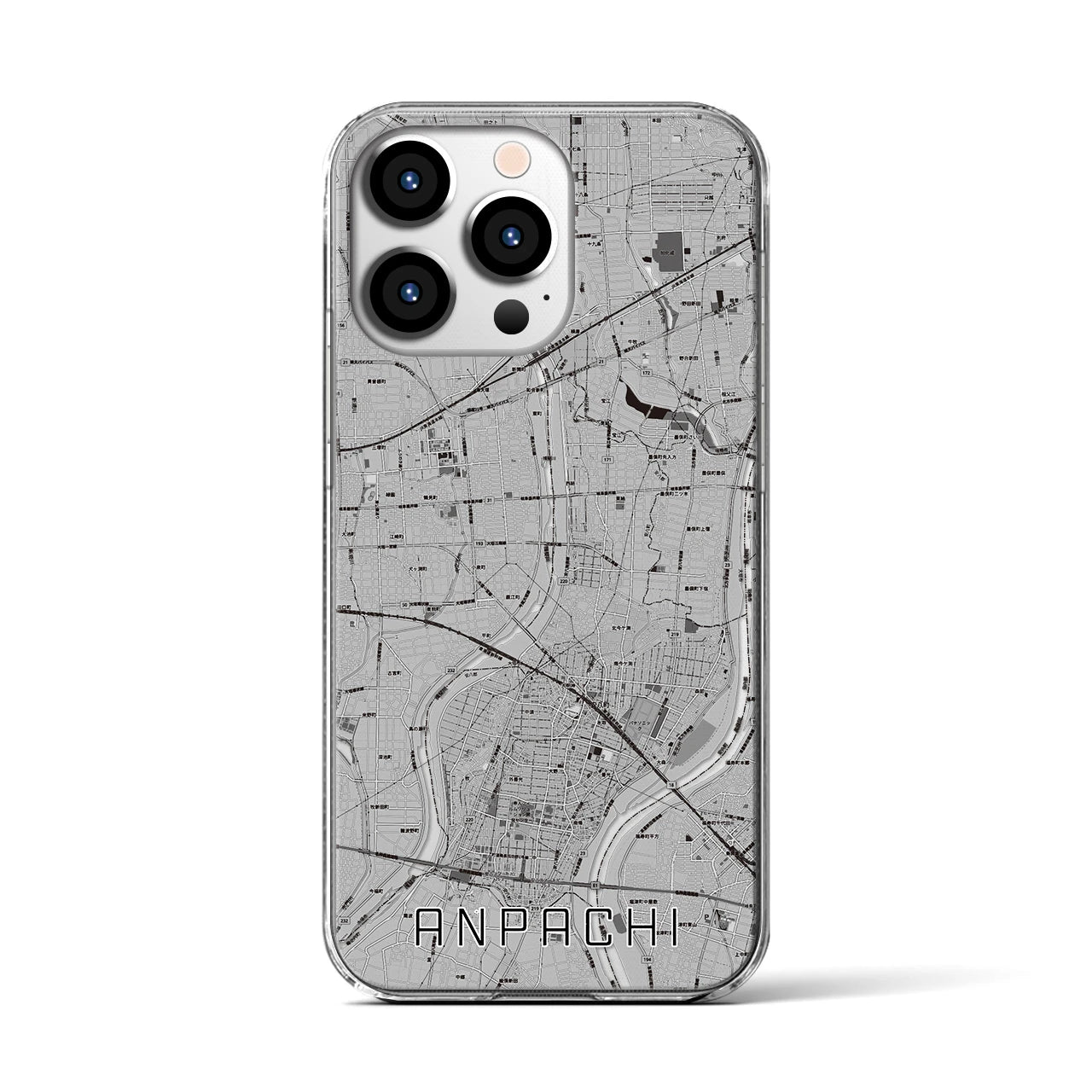 【安八（岐阜県）】地図柄iPhoneケース（クリアタイプ）