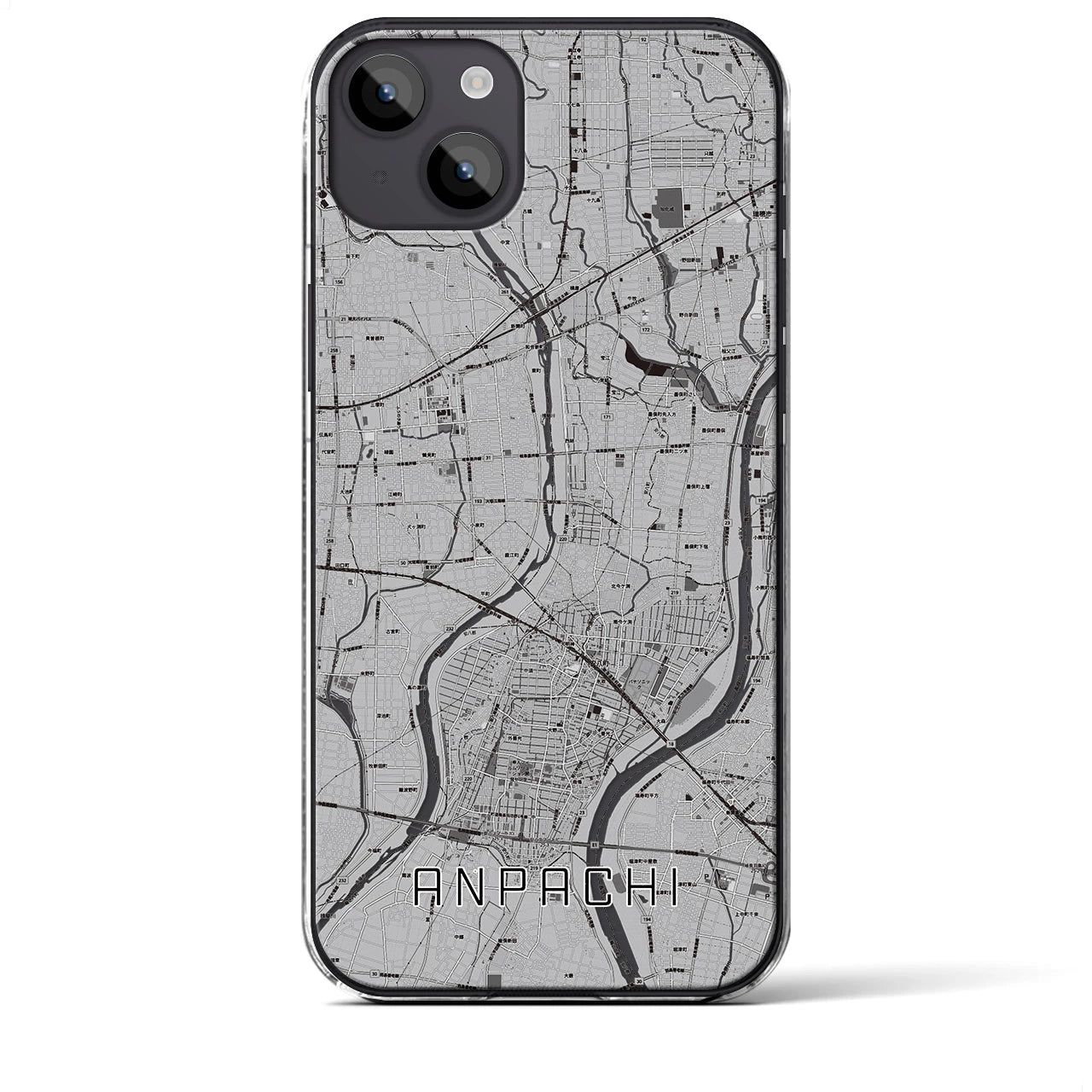 【安八（岐阜県）】地図柄iPhoneケース（クリアタイプ）