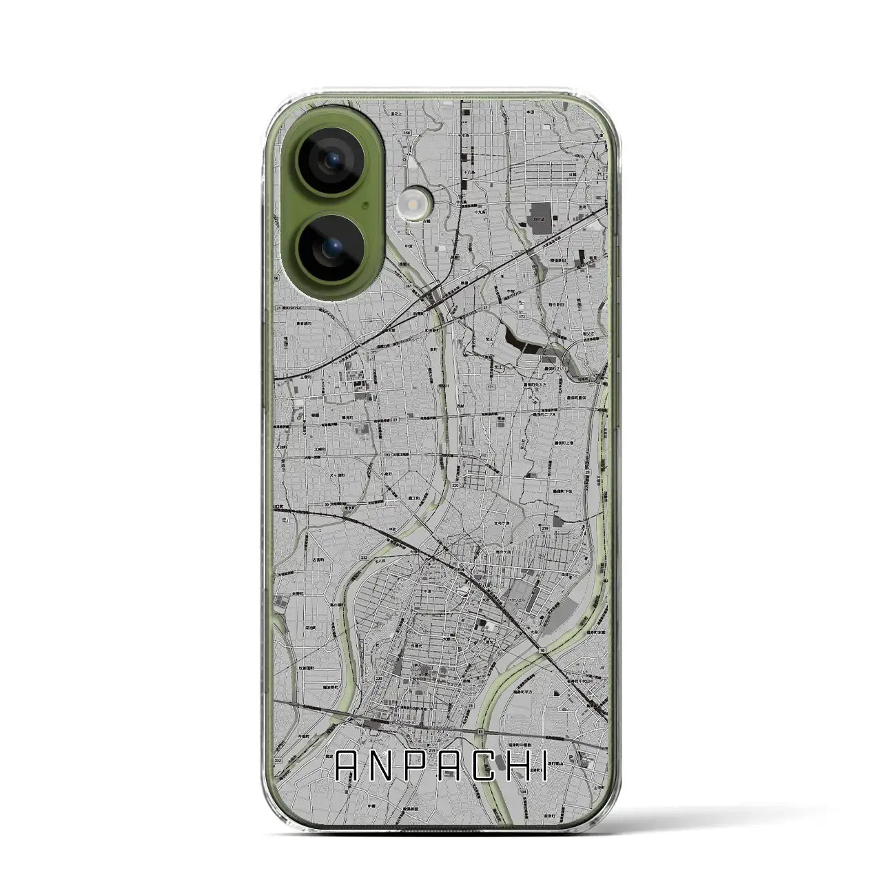 【安八（岐阜県）】地図柄iPhoneケース（クリアタイプ）