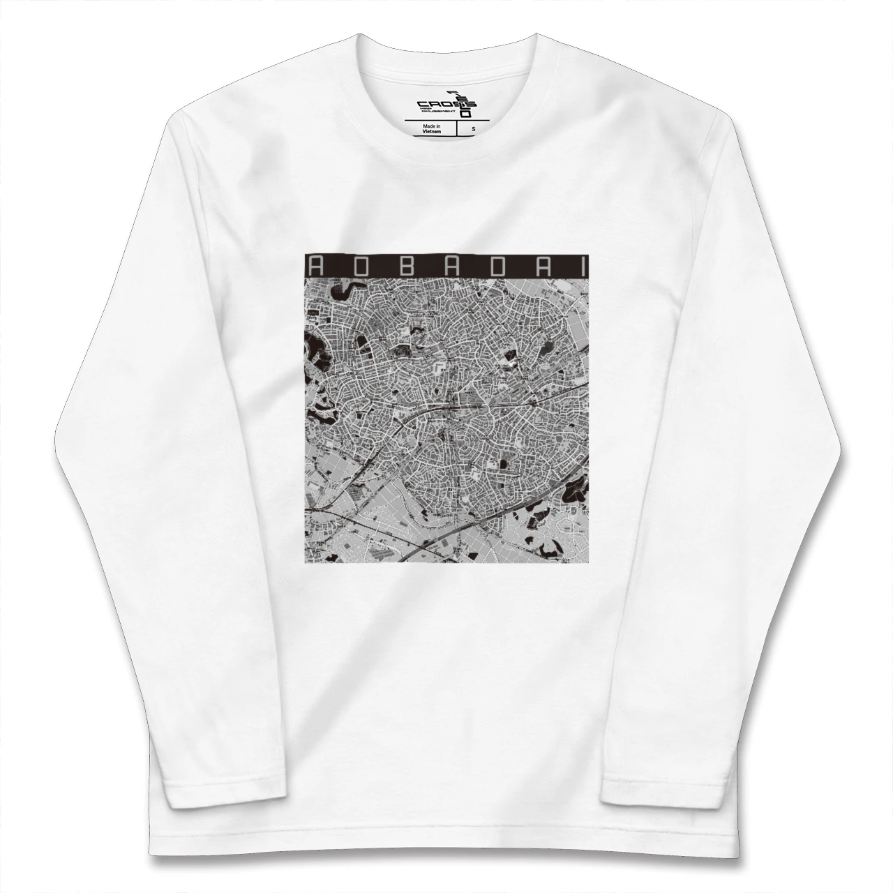【青葉台（神奈川県）】地図柄ロングスリーブTシャツ