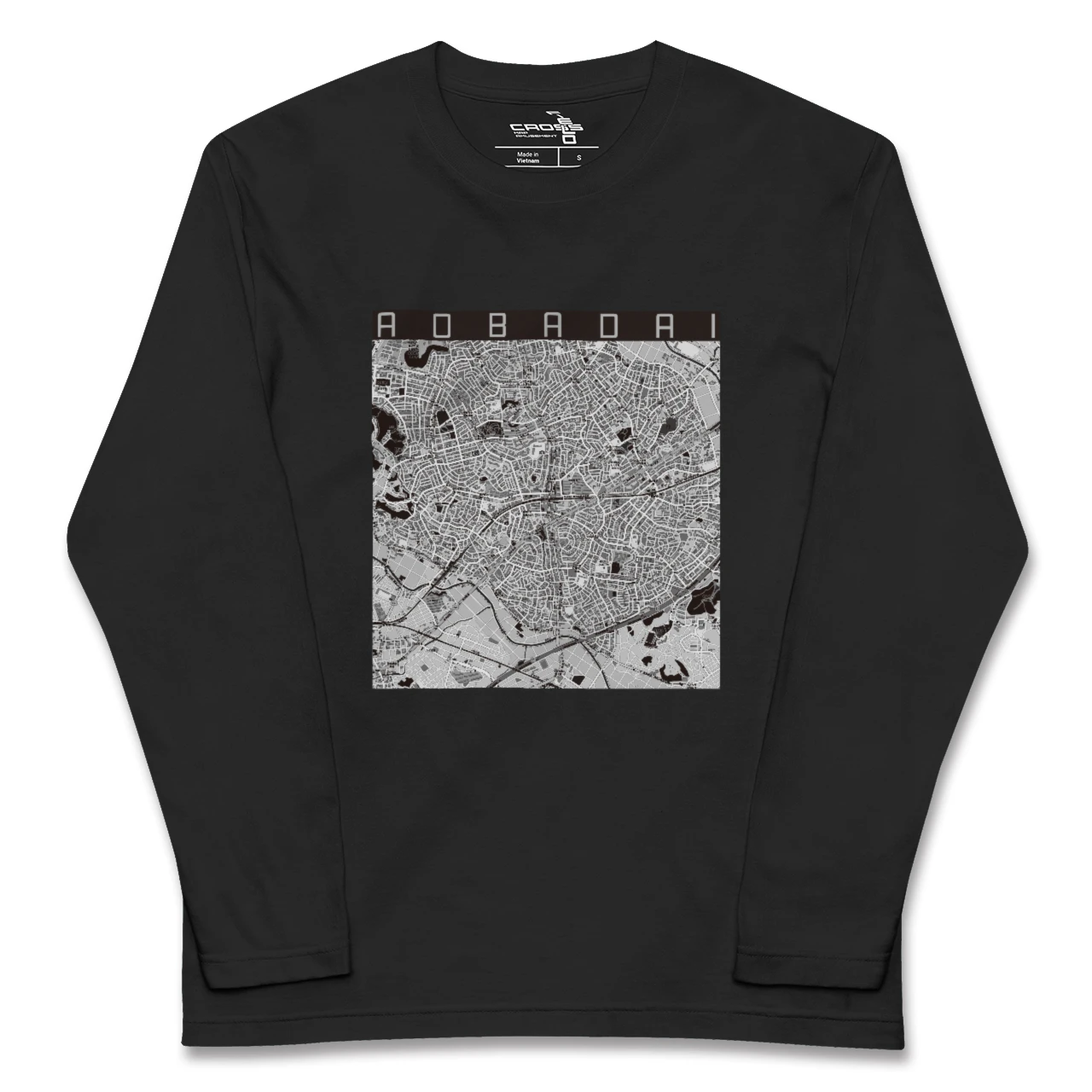 【青葉台（神奈川県）】地図柄ロングスリーブTシャツ