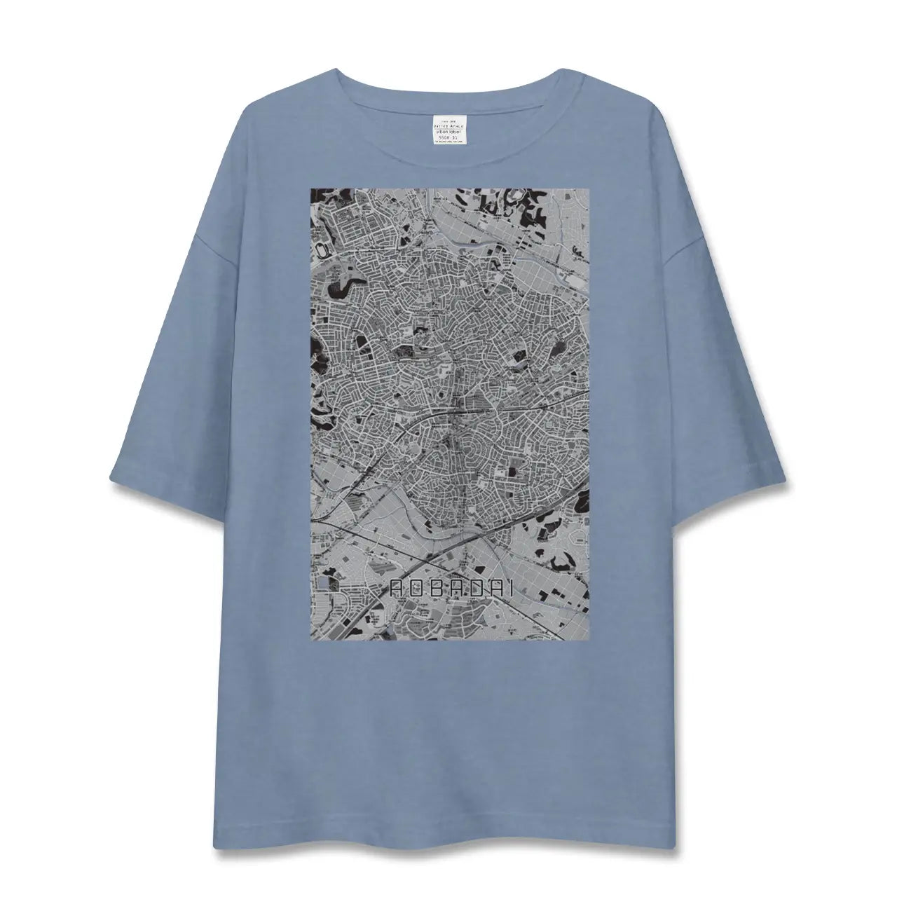 【青葉台（神奈川県）】地図柄ビッグシルエットTシャツ