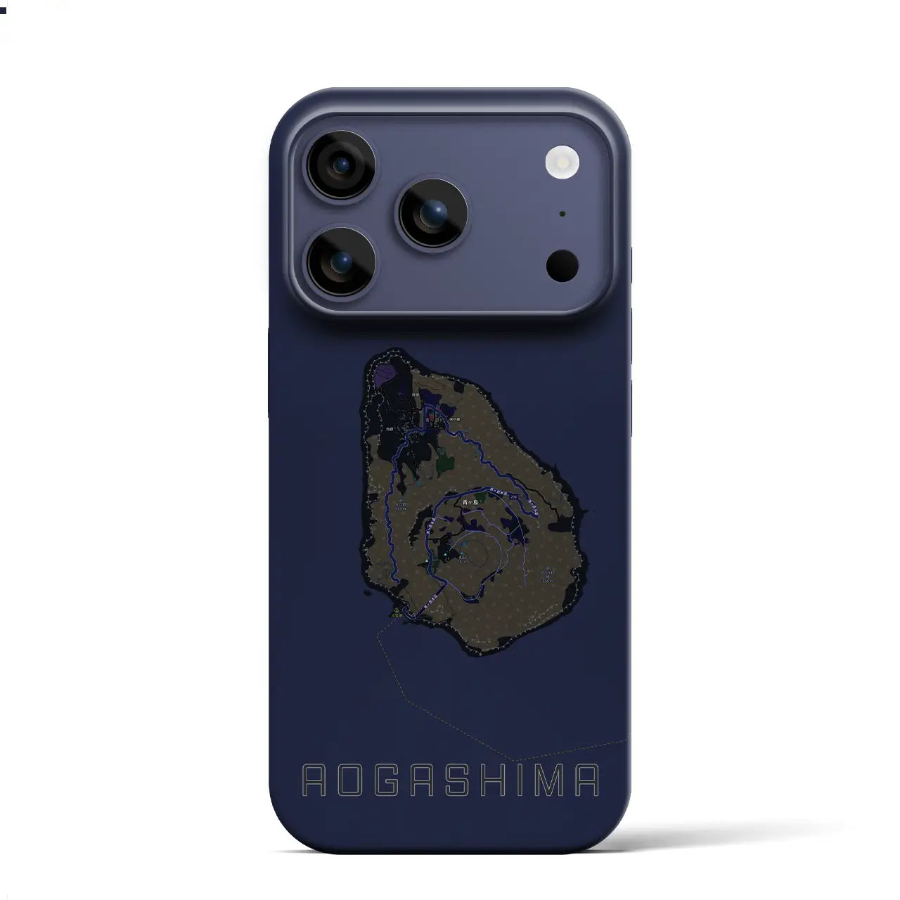 【青ヶ島（東京都）】地図柄iPhoneケース（バックカバータイプ）