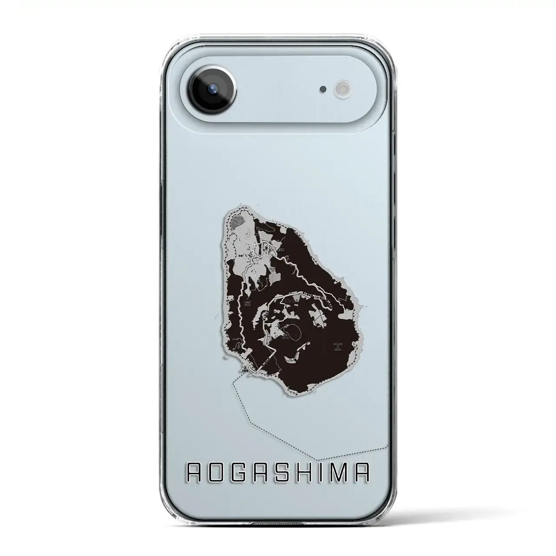 【青ヶ島（東京都）】地図柄iPhoneケース（クリアタイプ）モノトーン・iPhone 17 Pro Max 用