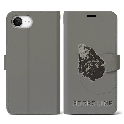 【青ヶ島（東京都）】地図柄iPhoneケース（手帳タイプ）