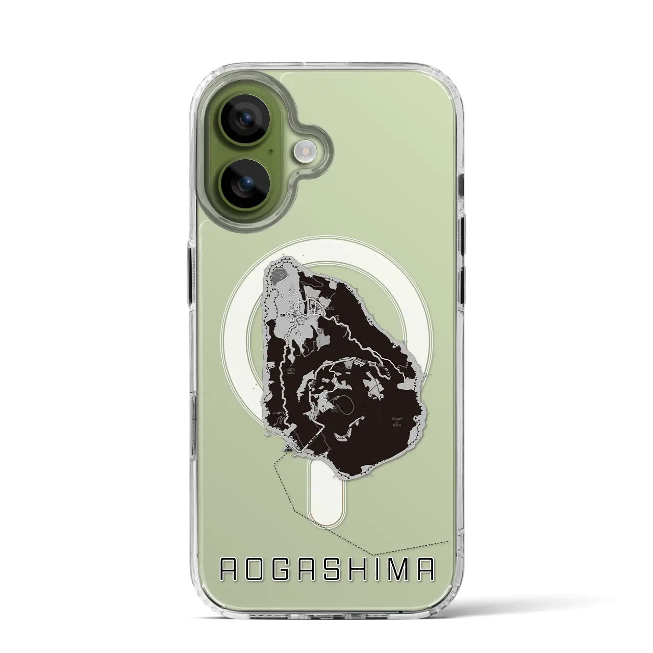 【青ヶ島（東京都）】地図柄iPhoneケース（MagSafeタイプ）