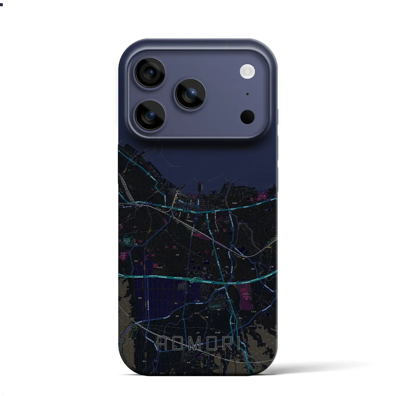 【青森2（青森県）】地図柄iPhoneケース（バックカバータイプ）