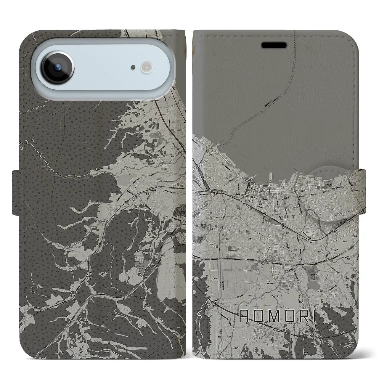 【青森2（青森県）】地図柄iPhoneケース（手帳タイプ）