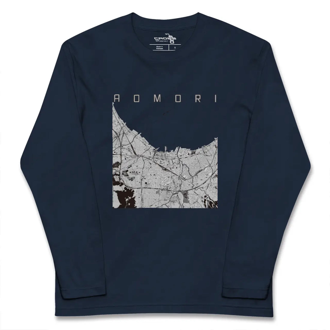 【青森2（青森県）】地図柄ロングスリーブTシャツ