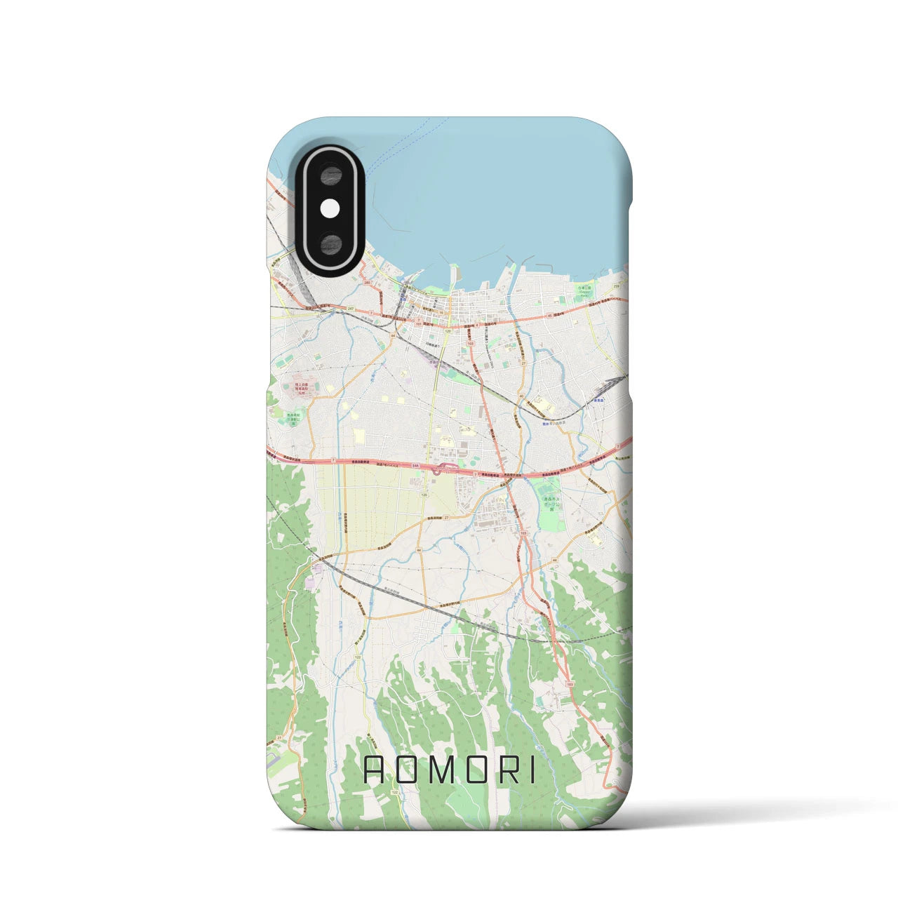 【青森（青森県）】地図柄iPhoneケース（バックカバータイプ）ナチュラル・iPhone XS / X 用