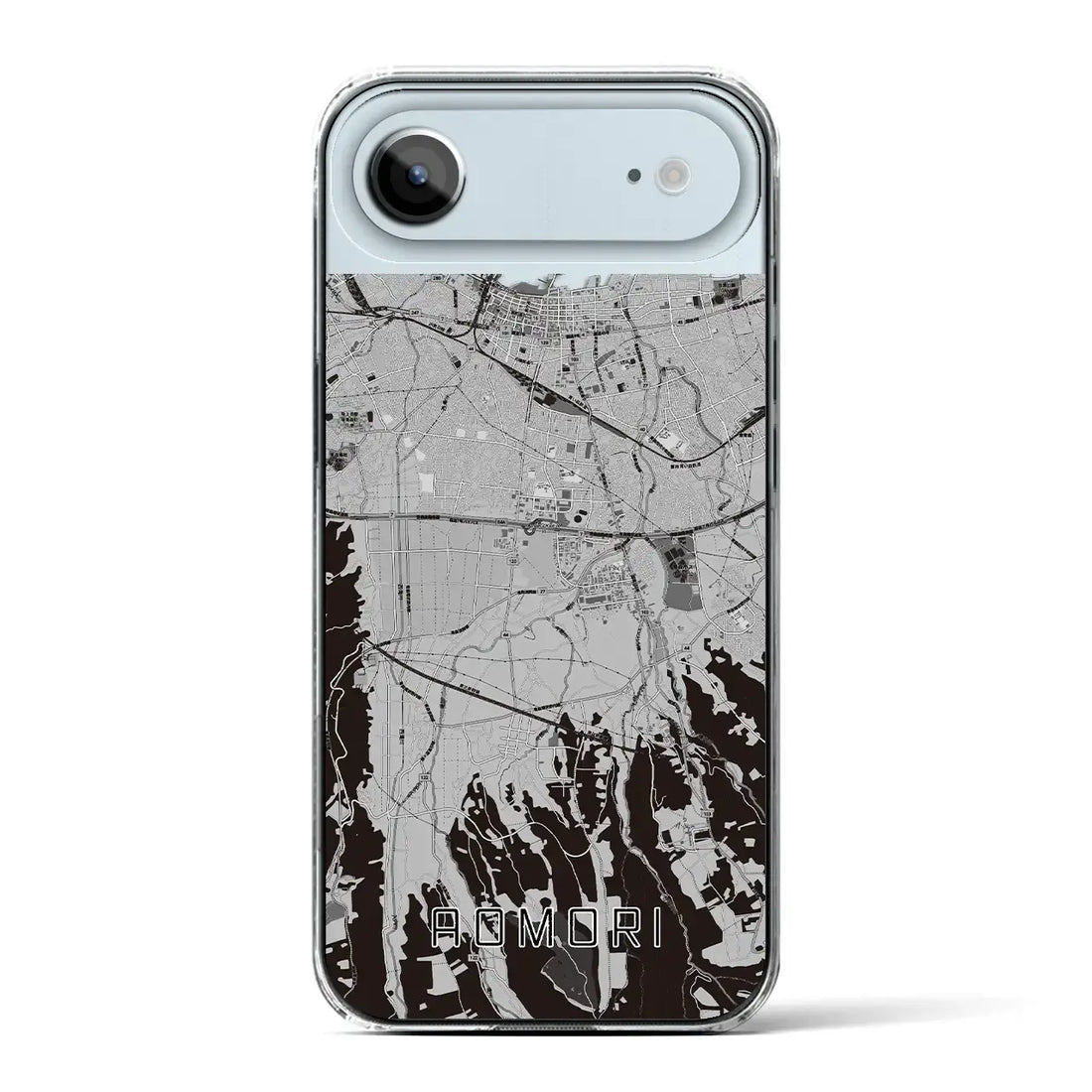 【青森(青森県)】地図柄iPhoneケース(クリアタイプ)モノトーン・iPhone 17 Pro Max 用
