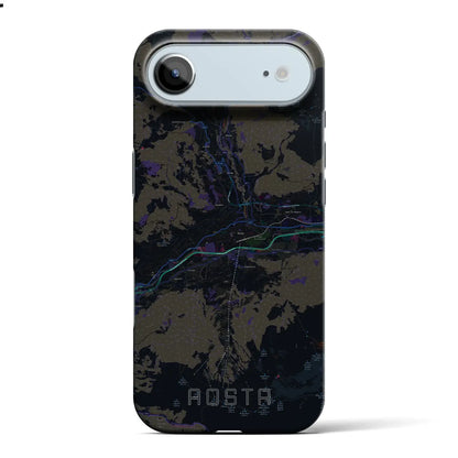 【アオスタ（イタリア）】地図柄iPhoneケース（バックカバータイプ）