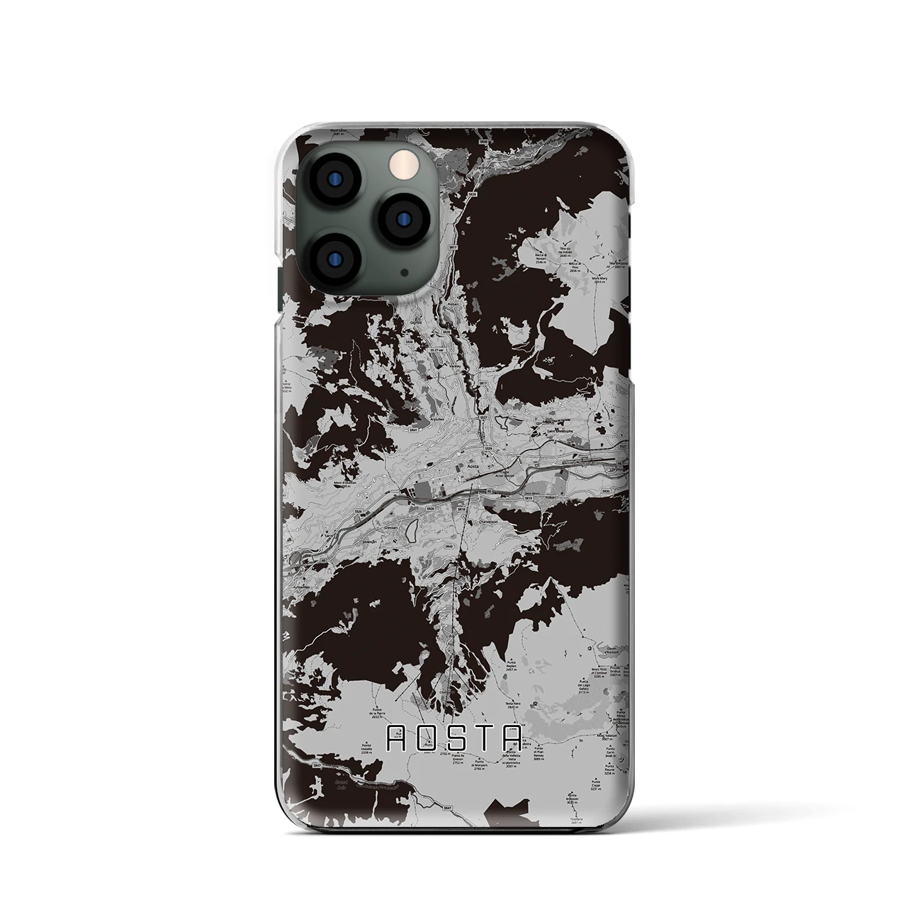 【アオスタ（イタリア）】地図柄iPhoneケース（クリアタイプ）
