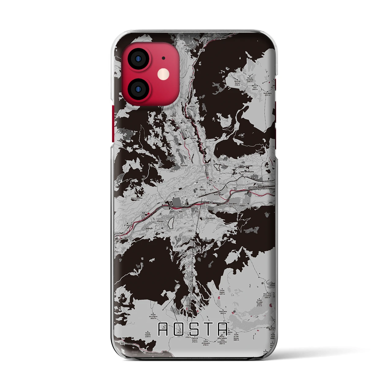 【アオスタ（イタリア）】地図柄iPhoneケース（クリアタイプ）