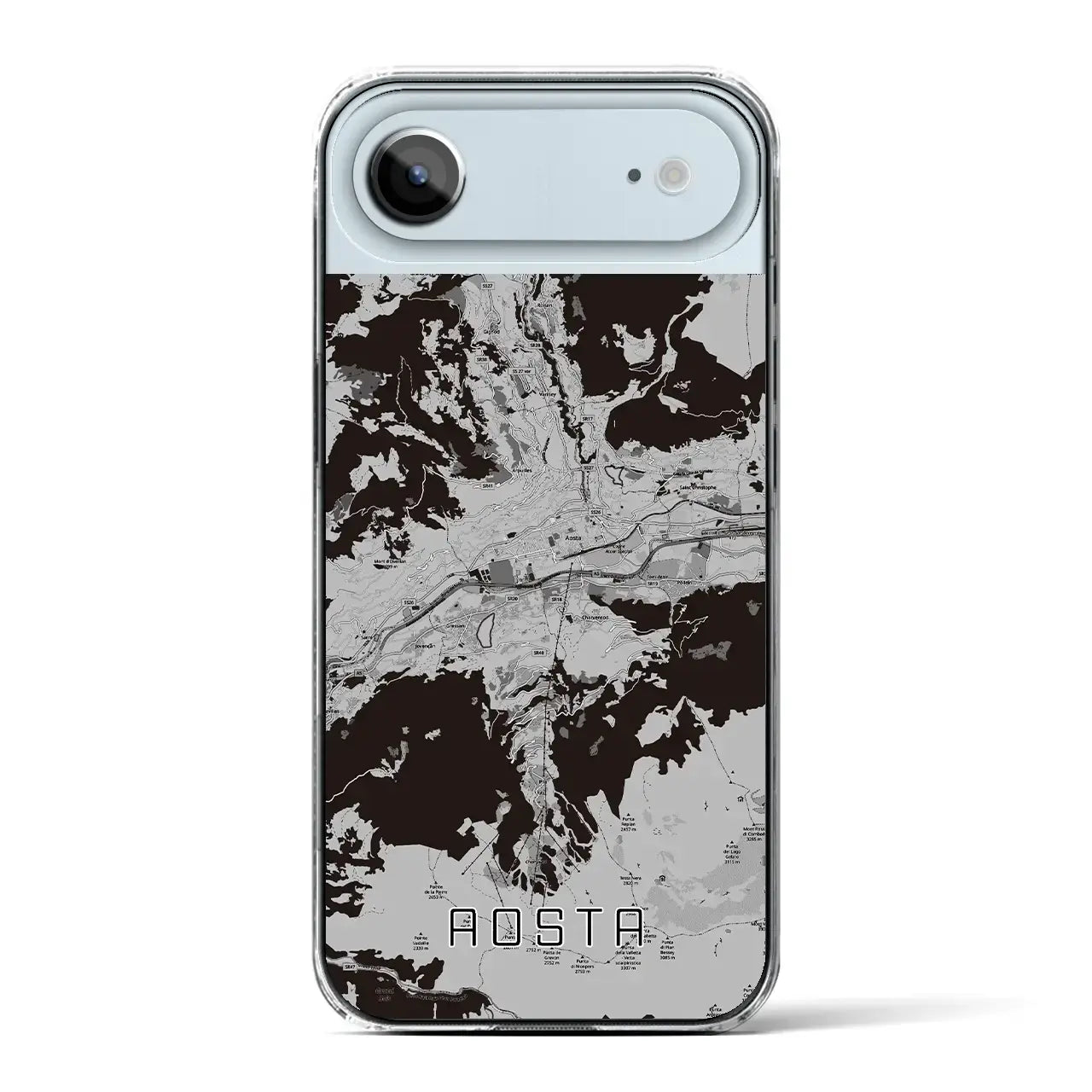【アオスタ（イタリア）】地図柄iPhoneケース（クリアタイプ）