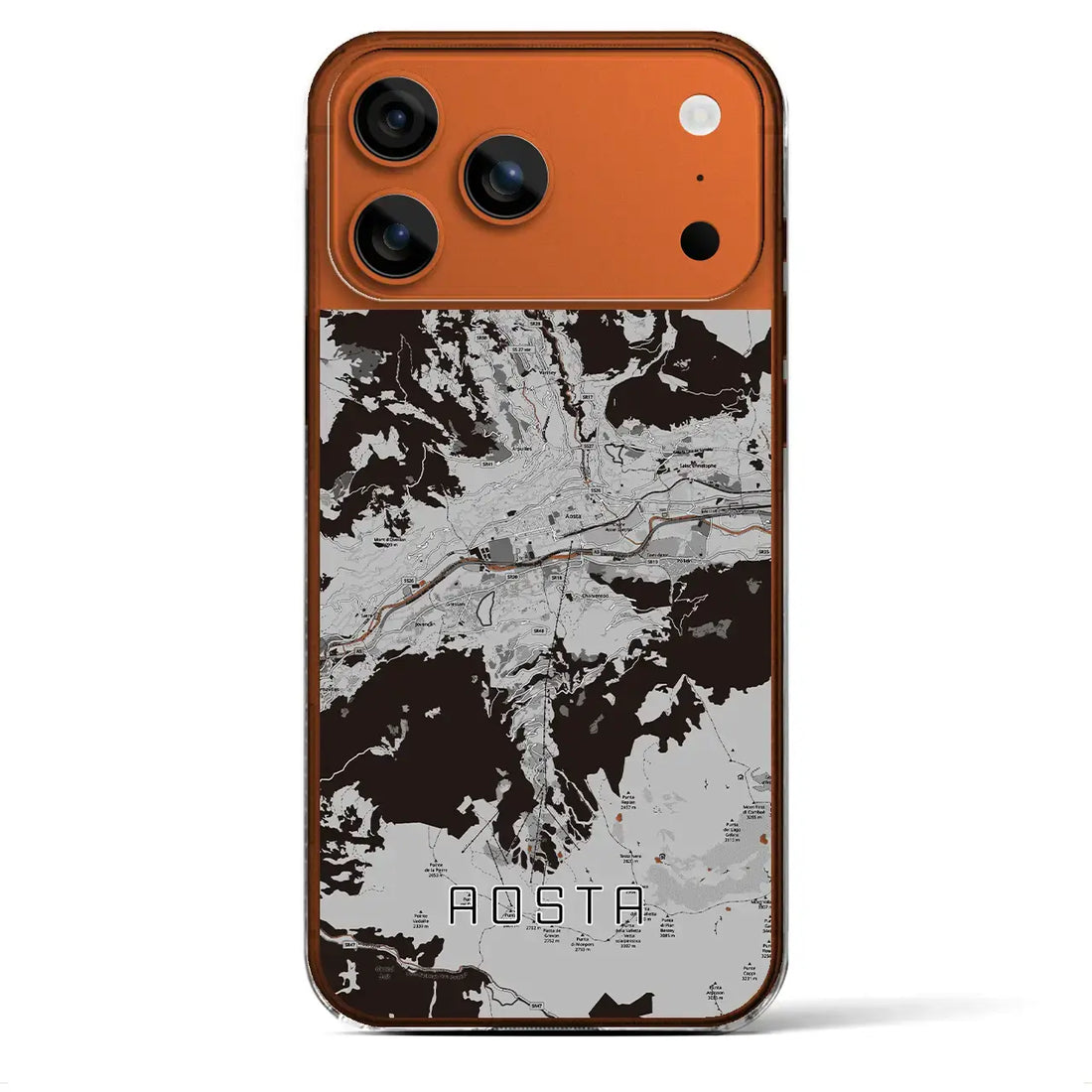 【アオスタ（イタリア）】地図柄iPhoneケース（クリアタイプ）