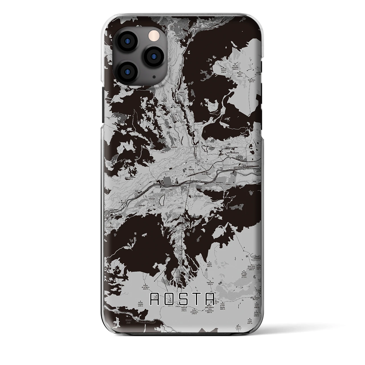 【アオスタ（イタリア）】地図柄iPhoneケース（クリアタイプ）