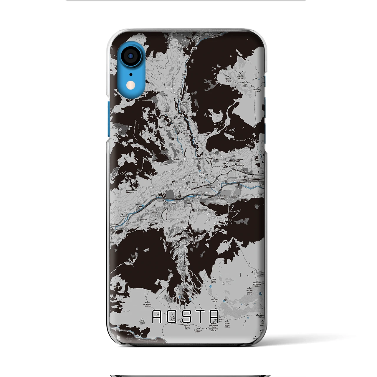 【アオスタ（イタリア）】地図柄iPhoneケース（クリアタイプ）