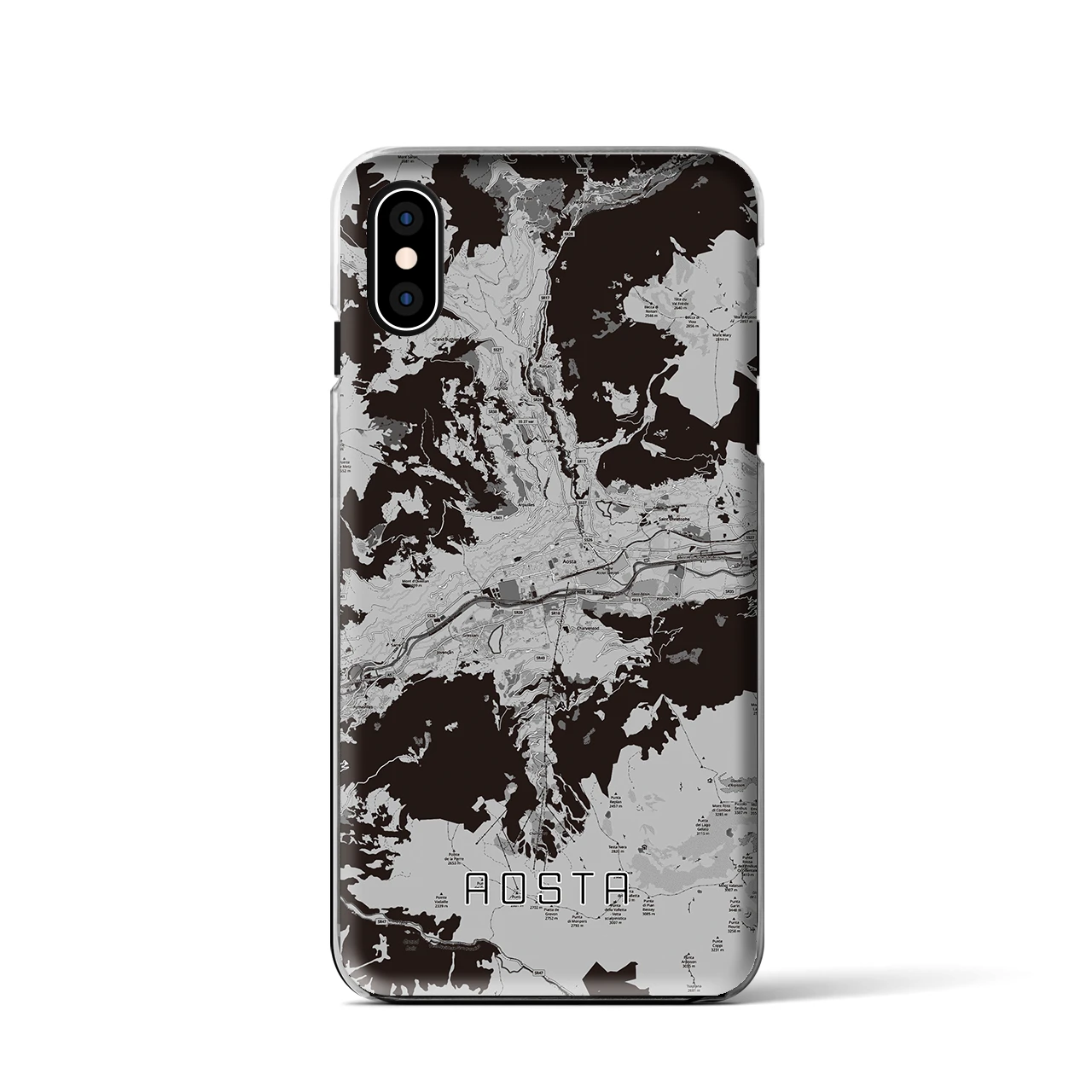 【アオスタ（イタリア）】地図柄iPhoneケース（クリアタイプ）