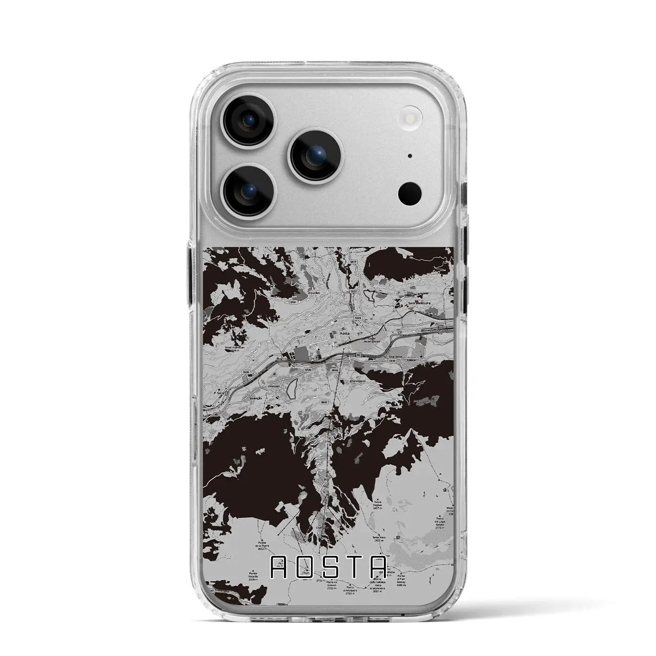 【アオスタ（イタリア）】地図柄iPhoneケース（MagSafeタイプ）