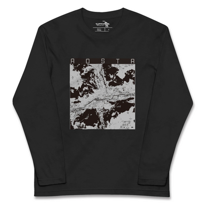 【アオスタ（イタリア）】地図柄ロングスリーブTシャツ