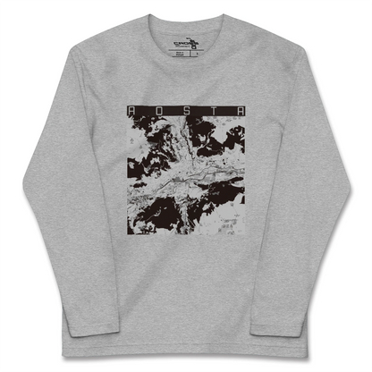 【アオスタ（イタリア）】地図柄ロングスリーブTシャツ