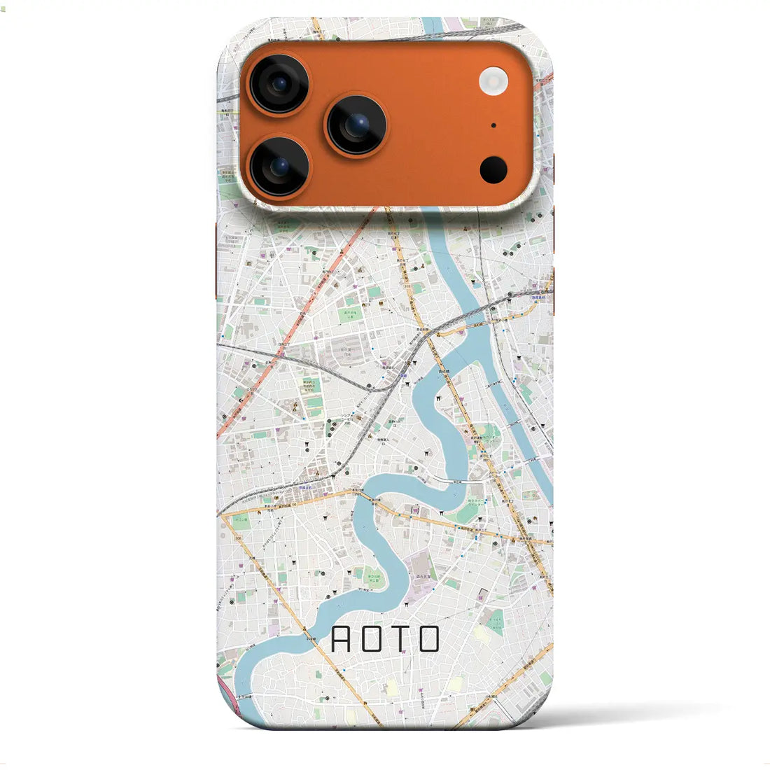 【青砥（東京都）】地図柄iPhoneケース（バックカバータイプ）ブラック・iPhone 17 Pro Max 用