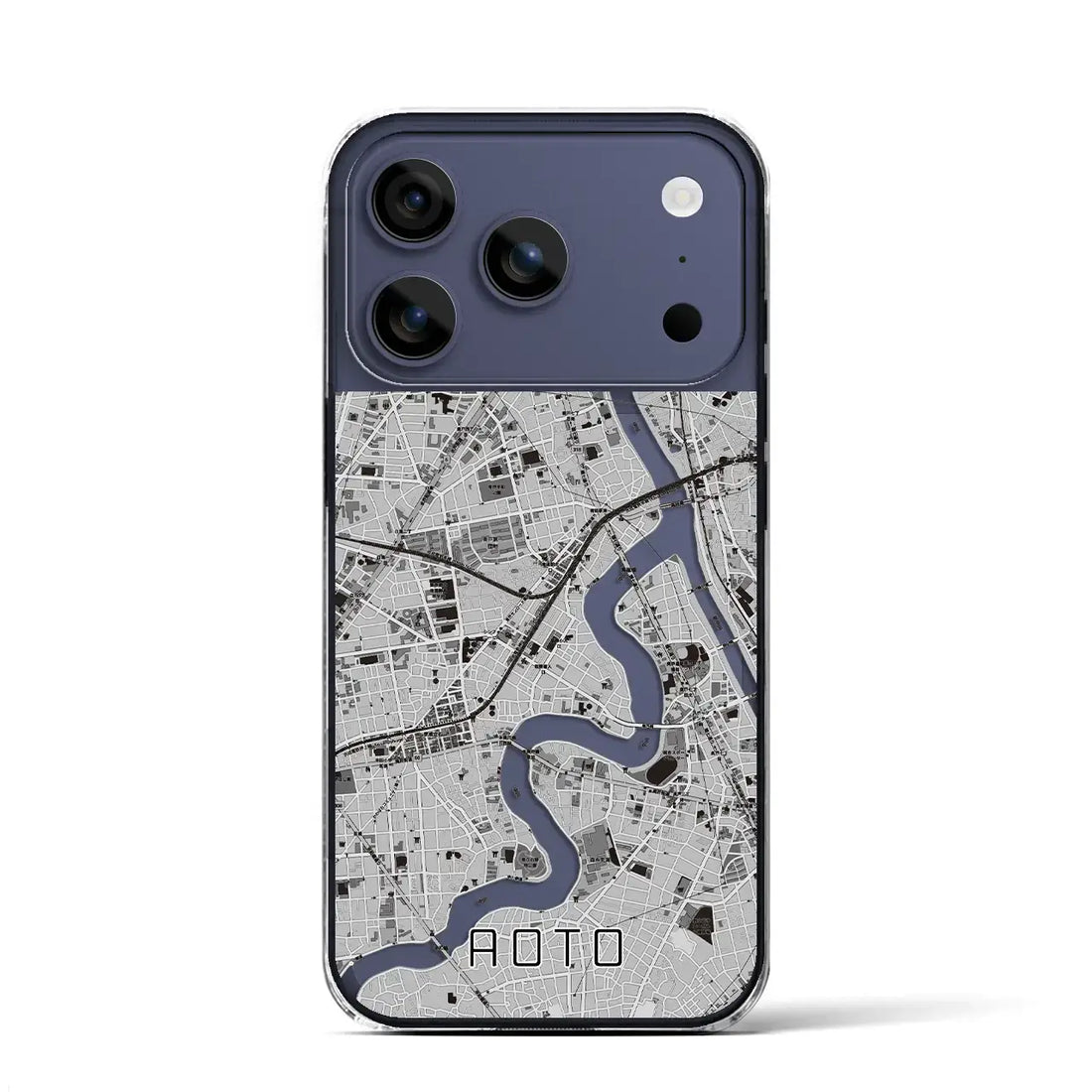 【青砥(東京都)】地図柄iPhoneケース(クリアタイプ)モノトーン・iPhone 17 Pro Max 用