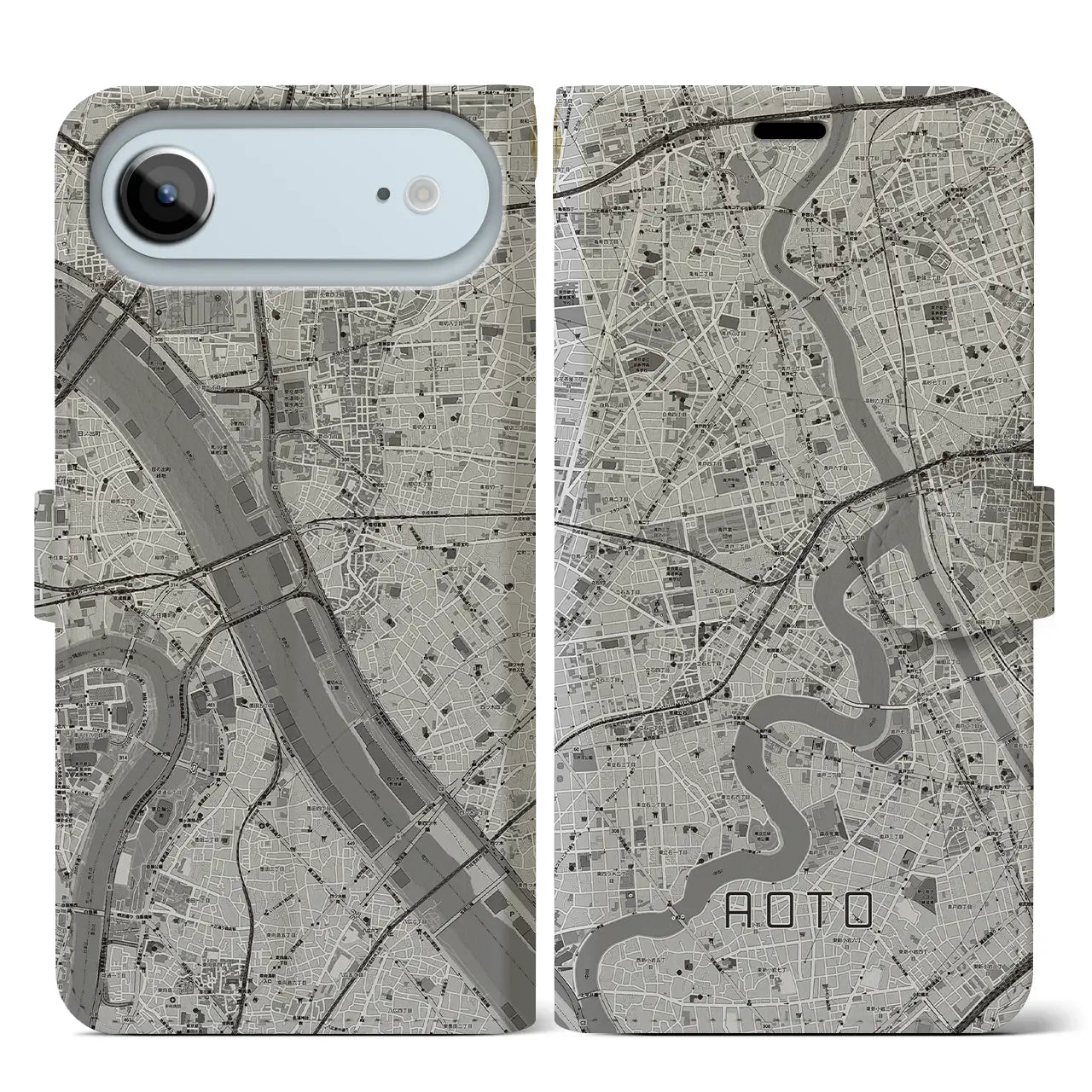 【青砥（東京都）】地図柄iPhoneケース（手帳タイプ）
