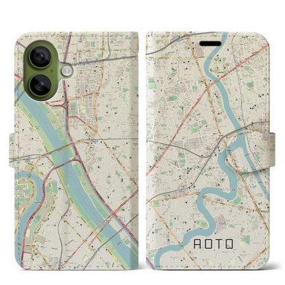 【青砥（東京都）】地図柄iPhoneケース（手帳タイプ）