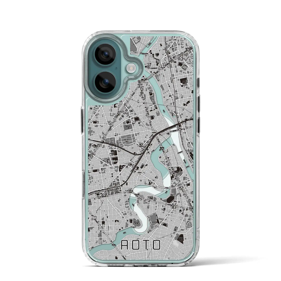 【青砥（東京都）】地図柄iPhoneケース（MagSafeタイプ）モノトーン・iPhone 16 Pro 用