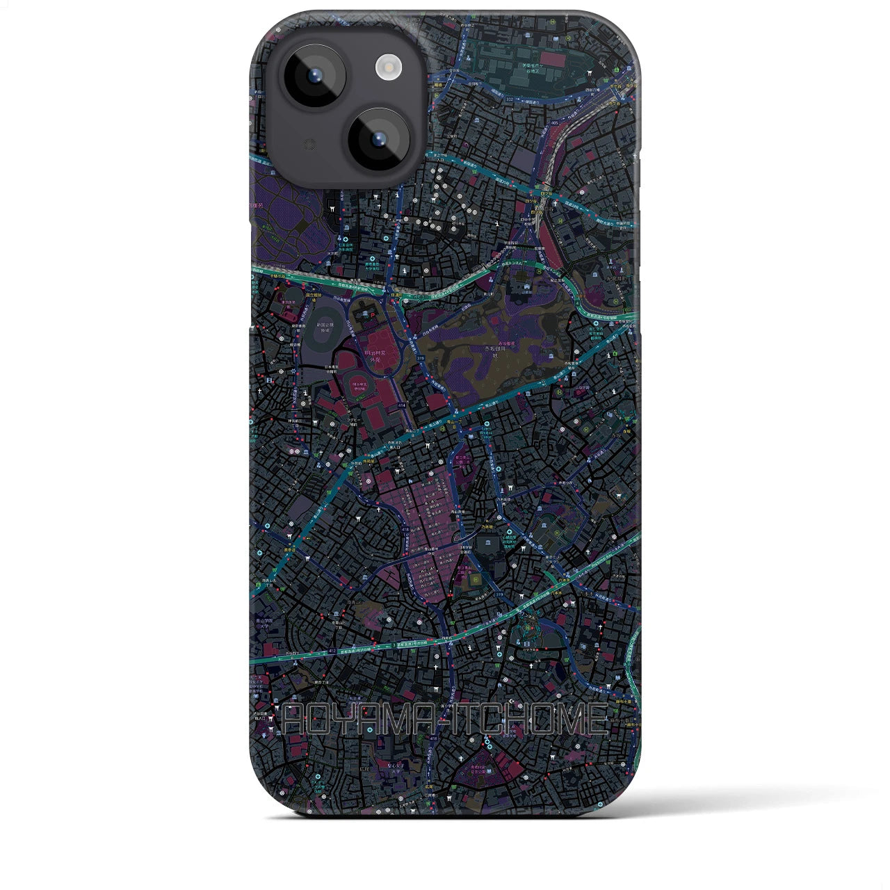 【青山一丁目（東京都）】地図柄iPhoneケース（バックカバータイプ）