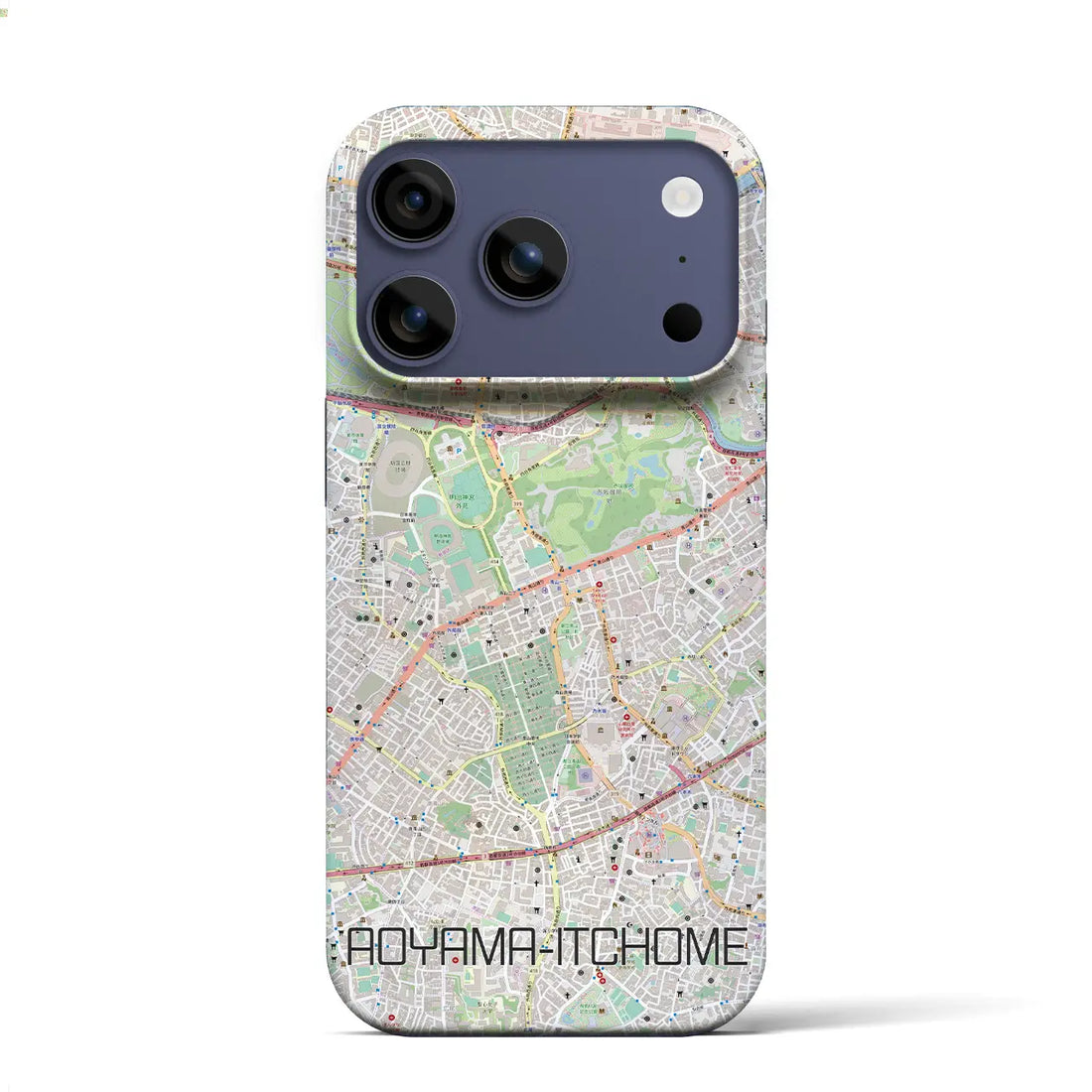 【青山一丁目（東京都）】地図柄iPhoneケース（バックカバータイプ）ナチュラル・iPhone 17 Pro Max 用