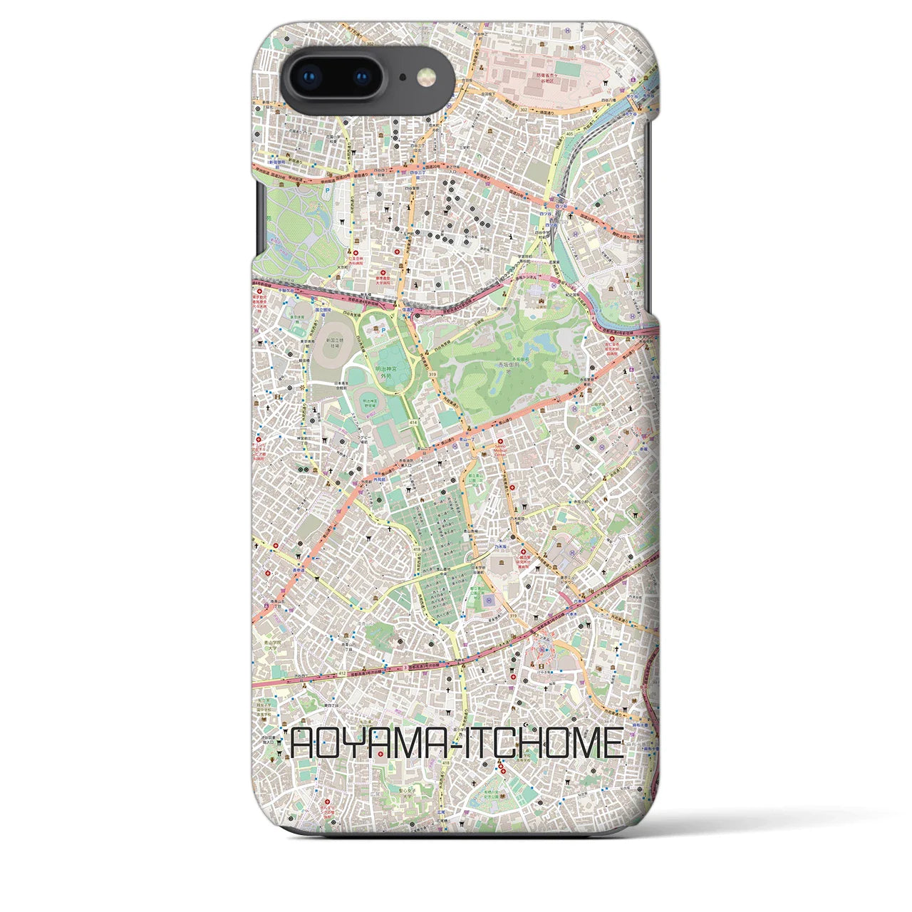 【青山一丁目（東京都）】地図柄iPhoneケース（バックカバータイプ）