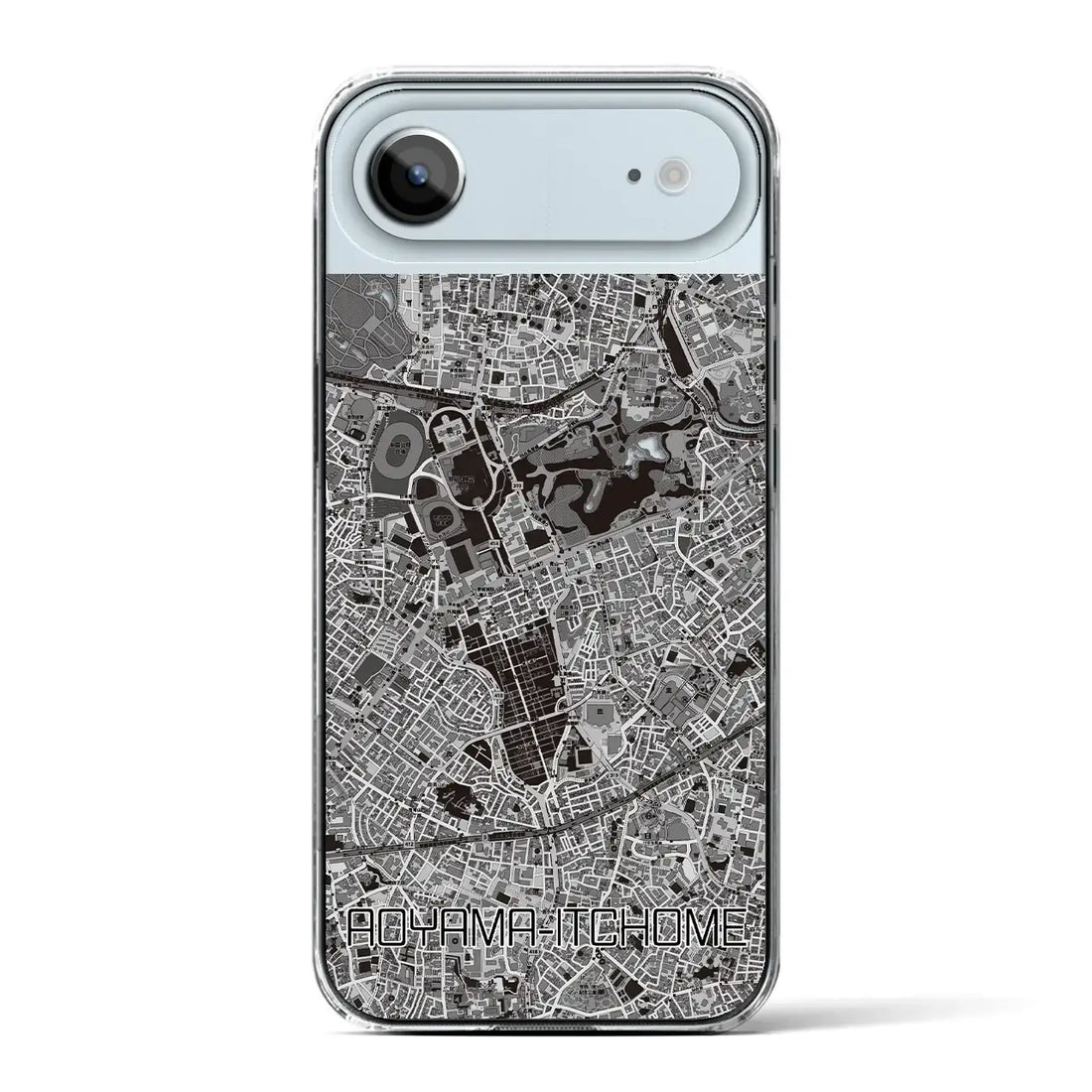 【青山一丁目(東京都)】地図柄iPhoneケース(クリアタイプ)モノトーン・iPhone 17 Pro Max 用