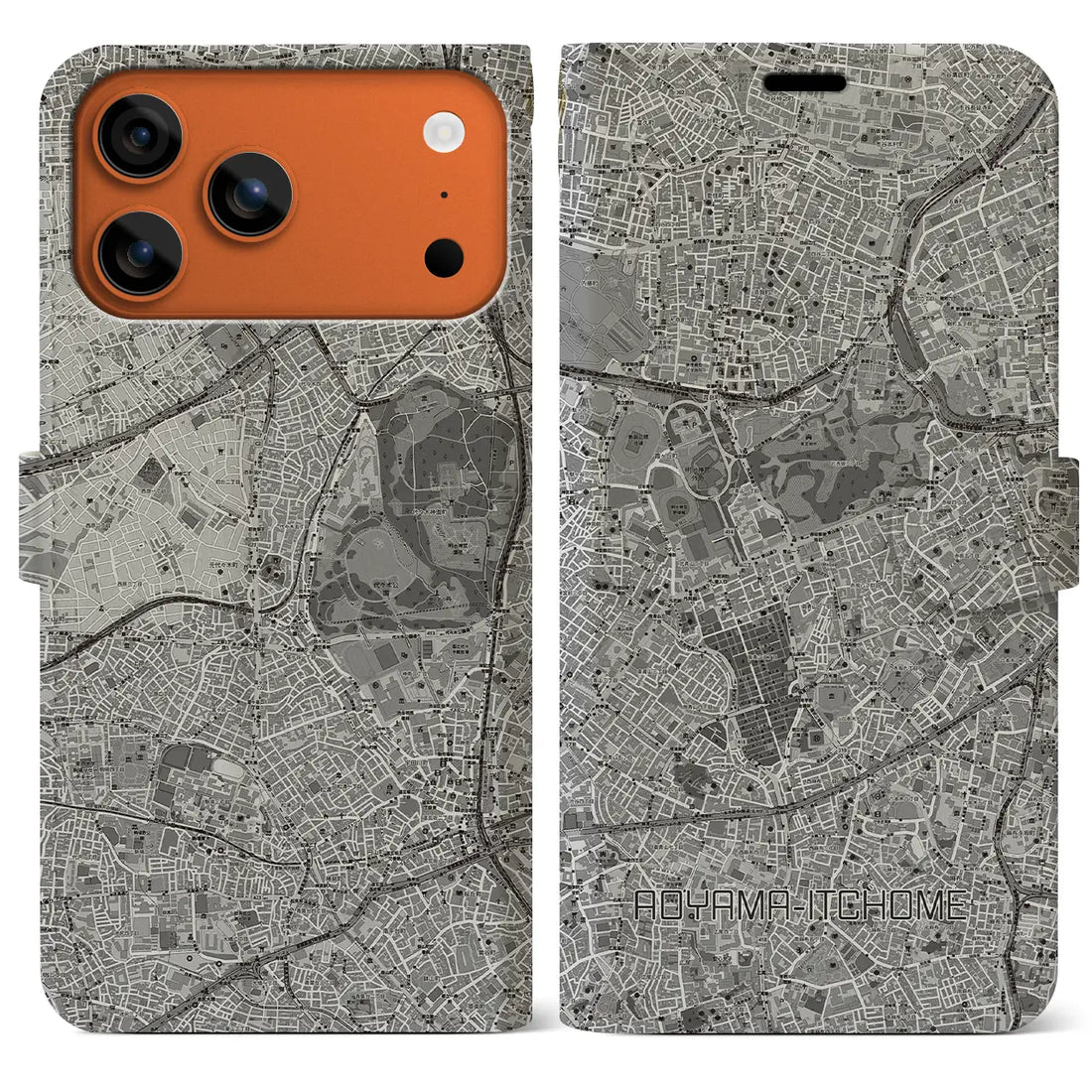 【青山一丁目（東京都）】地図柄iPhoneケース（手帳タイプ）