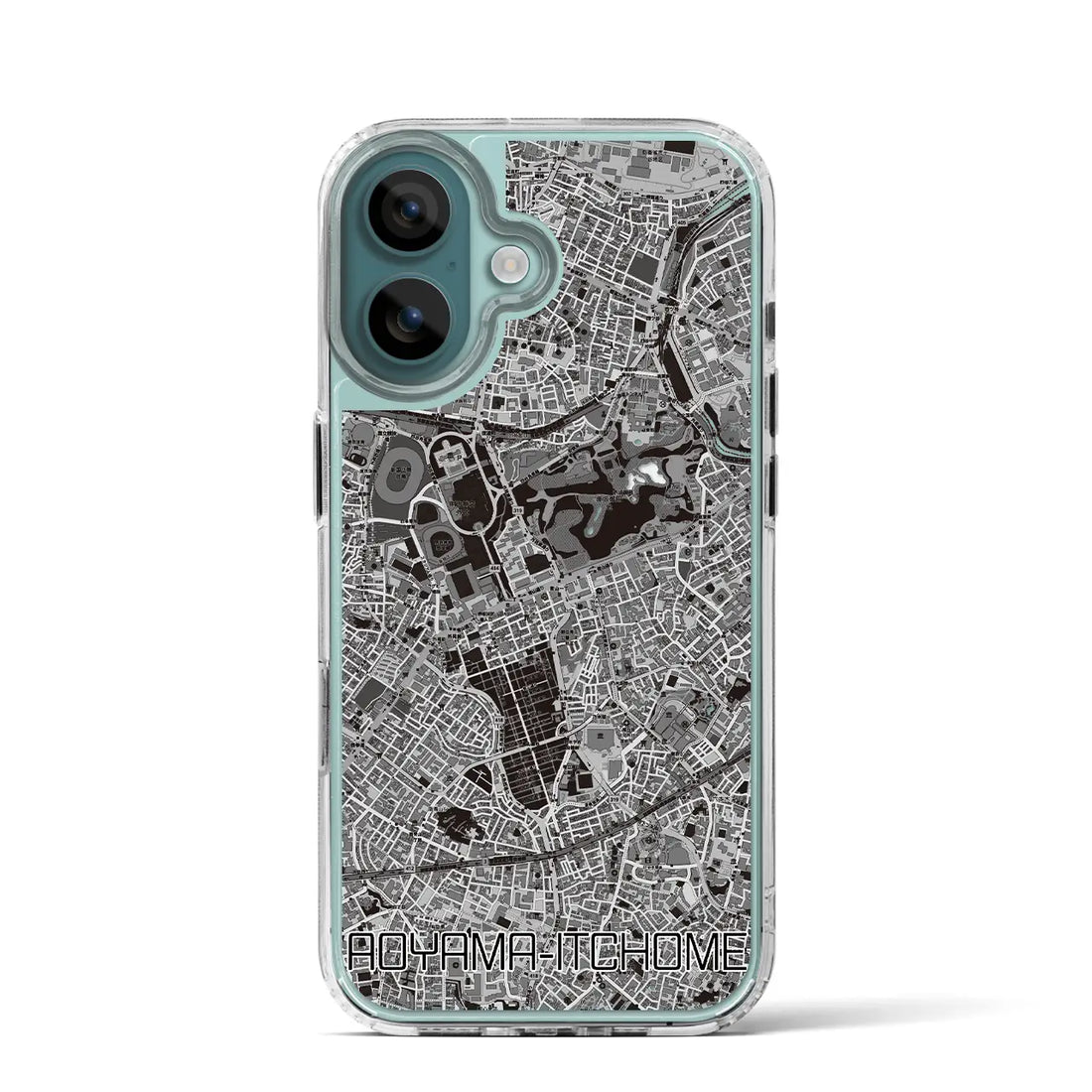 【青山一丁目（東京都）】地図柄iPhoneケース（MagSafeタイプ）モノトーン・iPhone 16 Pro 用