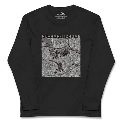 【青山一丁目（東京都）】地図柄ロングスリーブTシャツ