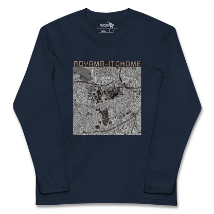 【青山一丁目（東京都）】地図柄ロングスリーブTシャツ