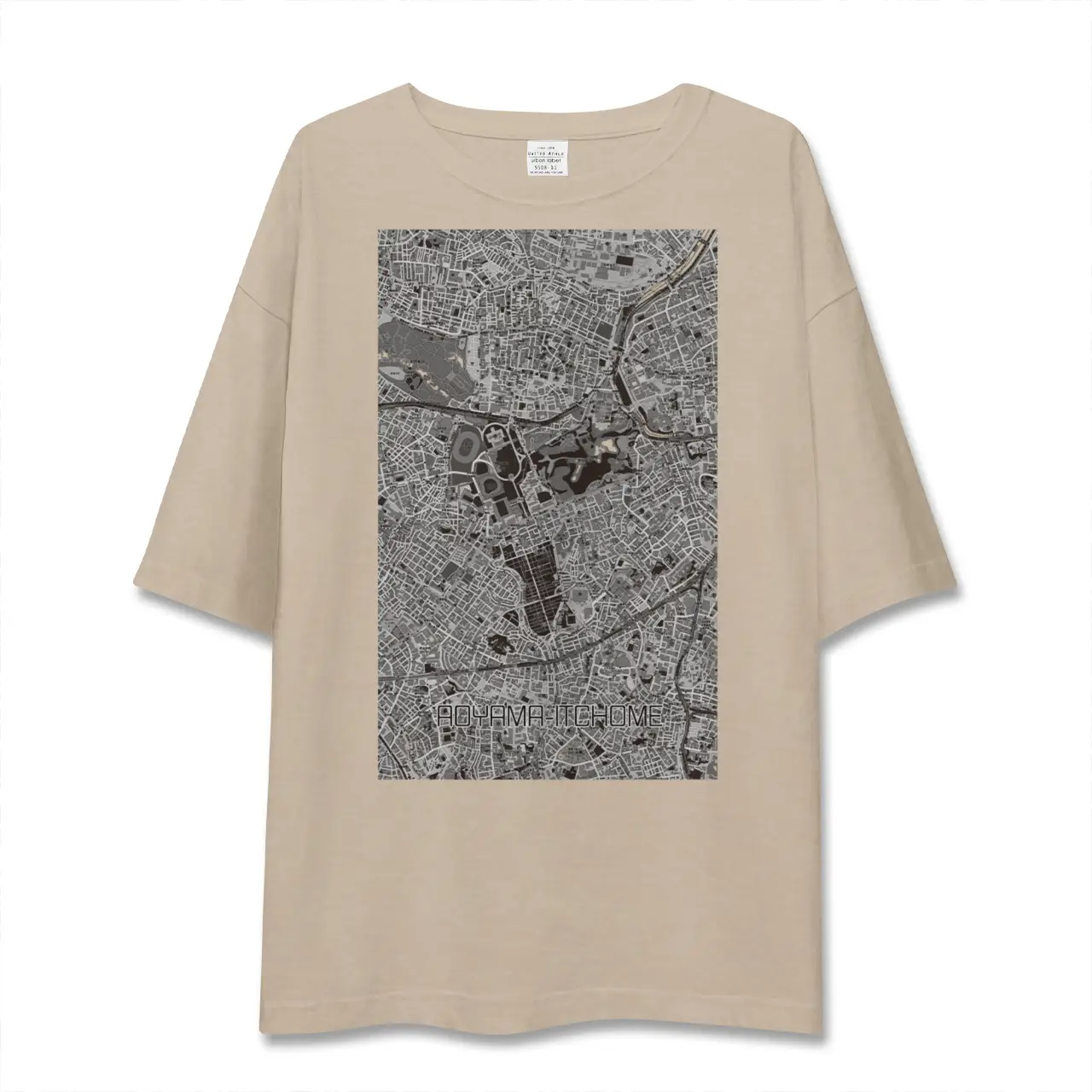 【青山一丁目（東京都）】地図柄ビッグシルエットTシャツ
