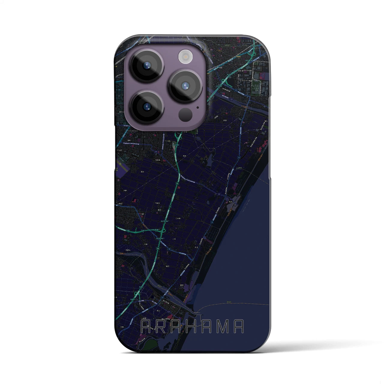 【荒浜（宮城県）】地図柄iPhoneケース（バックカバータイプ）