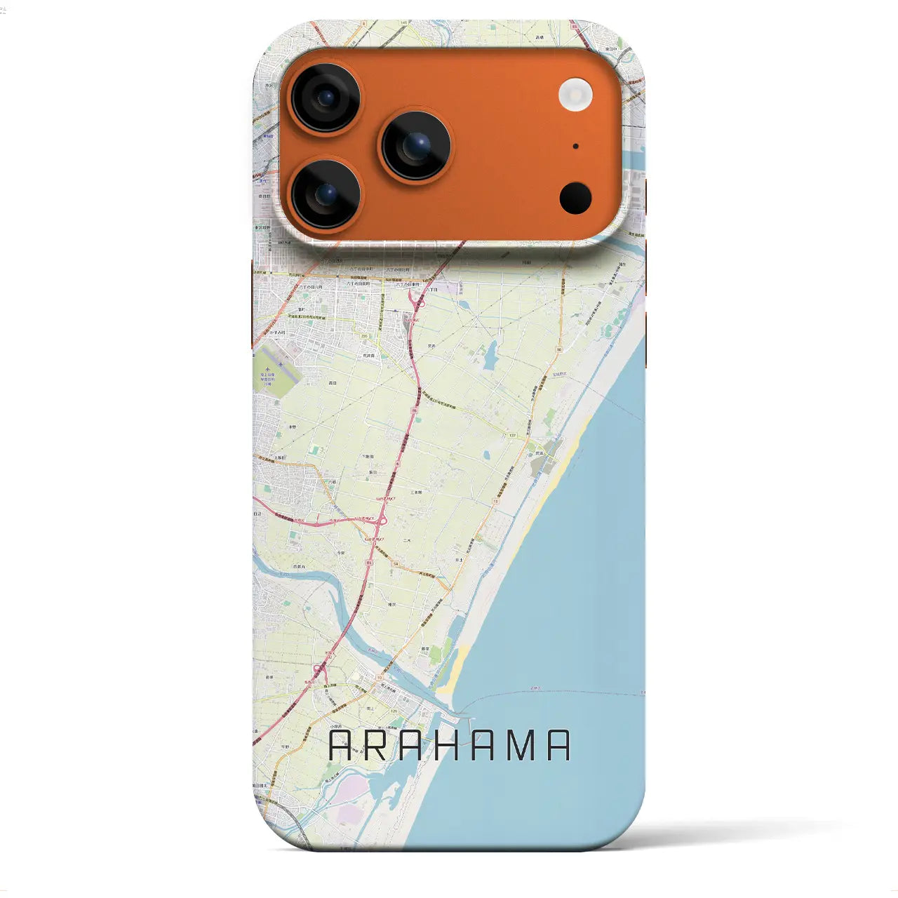 【荒浜（宮城県）】地図柄iPhoneケース（バックカバータイプ）