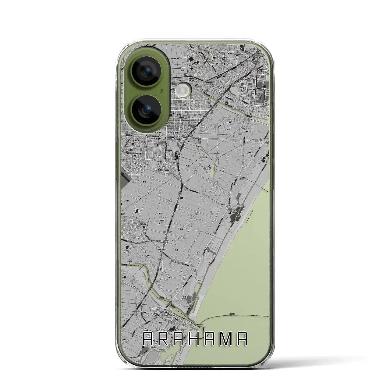 【荒浜（宮城県）】地図柄iPhoneケース（クリアタイプ）
